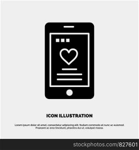 Cell, Love, Phone, Wedding solid Glyph Icon vector