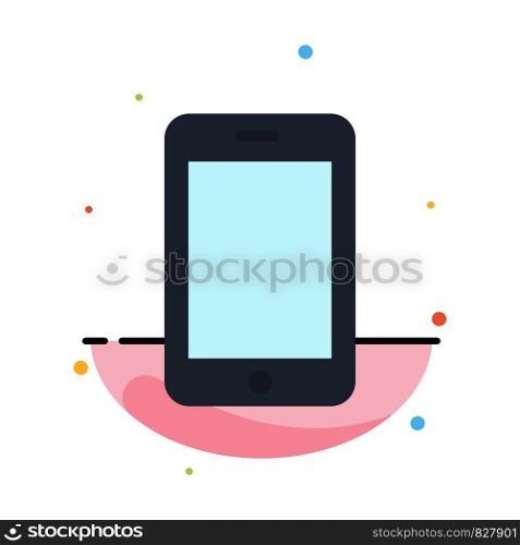 Cell, Mobile, Phone, Call Abstract Flat Color Icon Template