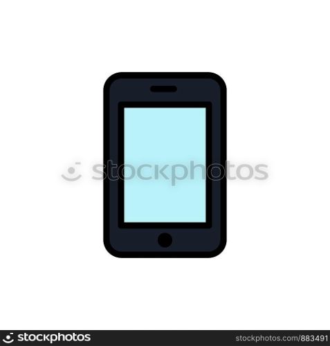 Cell, Mobile, Phone, Call Flat Color Icon. Vector icon banner Template