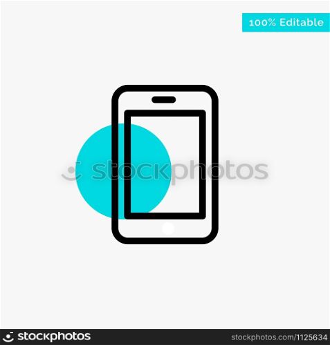 Cell, Mobile, Phone, Call turquoise highlight circle point Vector icon
