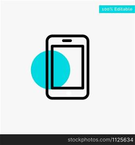 Cell, Mobile, Phone, Call turquoise highlight circle point Vector icon