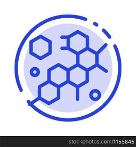 Cell, Molecule, Science Blue Dotted Line Line Icon