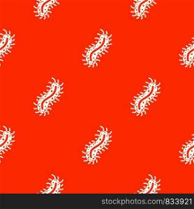 Cell of dangerous virus pattern repeat seamless in orange color for any design. Vector geometric illustration. Cell of dangerous virus pattern seamless