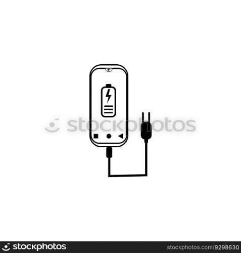 cell phone charger icon logo vector design