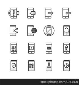 Cell phone icon set.Vector illustration
