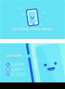 Cell phone repair service business card template