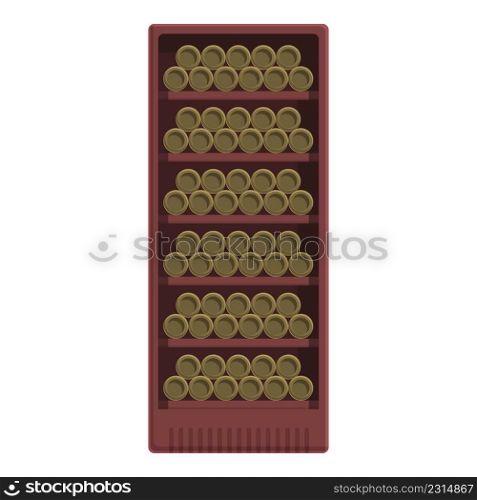 Cellar wine cabinet icon cartoon vector. Bar alcohol. Shelf wood. Cellar wine cabinet icon cartoon vector. Bar alcohol