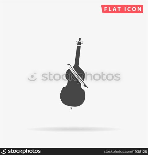 Cello flat vector icon. Glyph style sign. Simple hand drawn illustrations symbol for concept infographics, designs projects, UI and UX, website or mobile application.. Cello flat vector icon