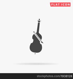 Cello flat vector icon. Glyph style sign. Simple hand drawn illustrations symbol for concept infographics, designs projects, UI and UX, website or mobile application.. Cello flat vector icon