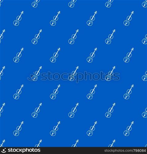 Cello pattern repeat seamless in blue color for any design. Vector geometric illustration. Cello pattern seamless blue