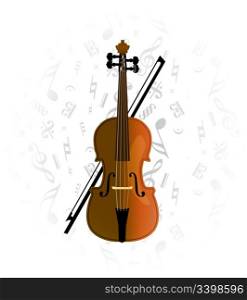 cello, violoncello on music note background