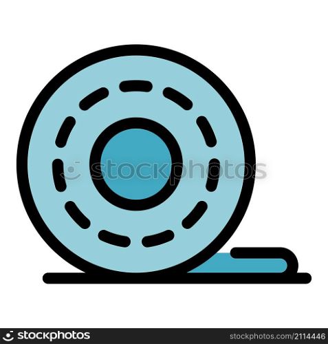 Cellophane tape roll icon. Outline cellophane tape roll vector icon color flat isolated. Cellophane tape roll icon color outline vector