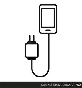 Cellphone charger icon outline vector. Phone battery. Cell mobile. Cellphone charger icon outline vector. Phone battery