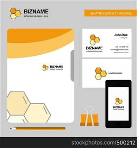 Cells Business Logo, File Cover Visiting Card and Mobile App Design. Vector Illustration
