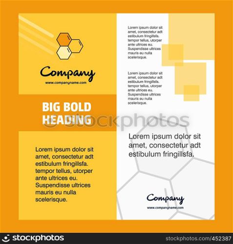 Cells Company Brochure Title Page Design. Company profile, annual report, presentations, leaflet Vector Background