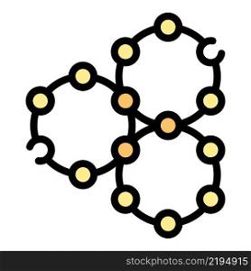 Cells structure icon. Outline cells structure vector icon color flat isolated. Cells structure icon color outline vector