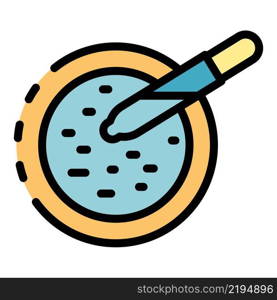 Cells test icon. Outline cells test vector icon color flat isolated. Cells test icon color outline vector