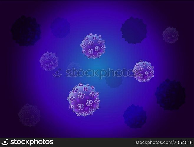 Cells virus culture background with cell division and nucleus. Luminescence membrane effect. Bacteria, virus. Eps10 vector. Microbiological 3d scientific illustration.