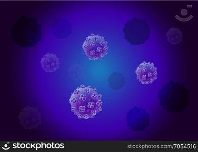 Cells virus culture background with cell division and nucleus. Luminescence membrane effect. Bacteria, virus. Eps10 vector. Microbiological 3d scientific illustration.