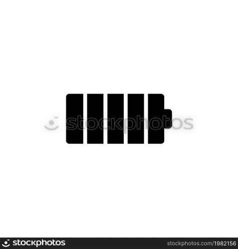 Cellular Battery. Flat Vector Icon. Simple black symbol on white background. Cellular Battery Flat Vector Icon