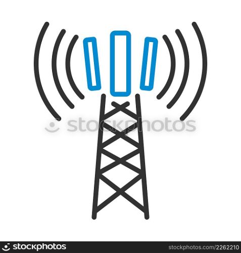 Cellular Broadcasting Antenna Icon. Editable Bold Outline With Color Fill Design. Vector Illustration.