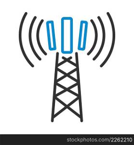 Cellular Broadcasting Antenna Icon. Editable Bold Outline With Color Fill Design. Vector Illustration.