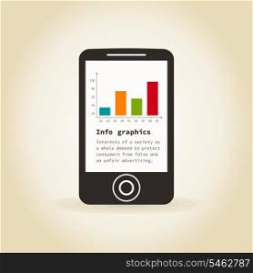 Cellular telephone with the schedule. A vector illustration