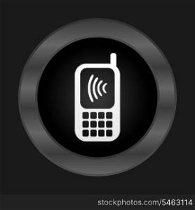 Cellular telephone3. White phone on a black background. A vector illustration