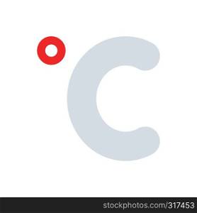 Celsius degree icon. Flat color design. Vector illustration.