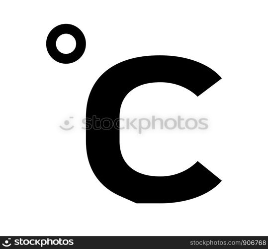 celsius icon in trendy flat style on white background. celsius icon symbol for your web site design, logo, app, UI. temperatures symbol. weather sign.