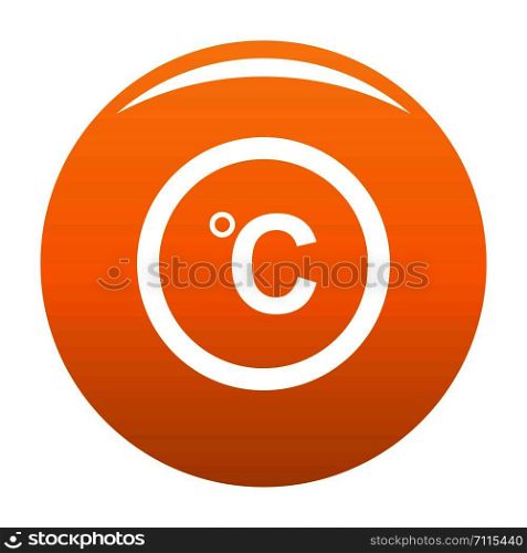 Celsius icon. Simple illustration of celsius vector icon for any design orange. Celsius icon vector orange