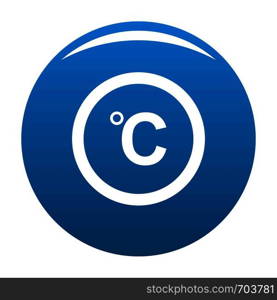 Celsius icon vector blue circle isolated on white background . Celsius icon blue vector