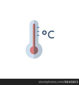 Celsius thermometer. Flat color icon. Isolated weather vector illustration