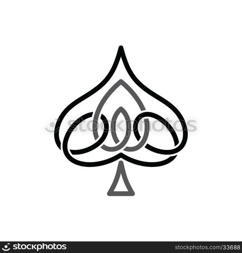 celtic ace of spade overlapped black abstract floral concept logo logotype