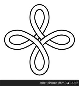 Celtic Heraldic Knot Bowen Symbol, vector Bowen Cross true Lovers Knot