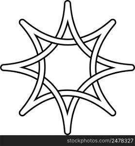 Celtic knot star intertwining rays, star symbol hope light wisdom