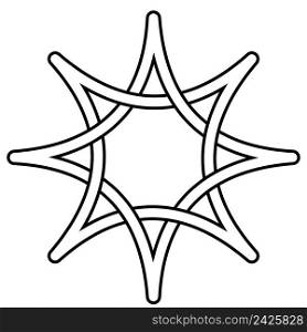 Celtic knot star intertwining rays, vector star symbol of hope and light, intelligent thought, sign of wisdom