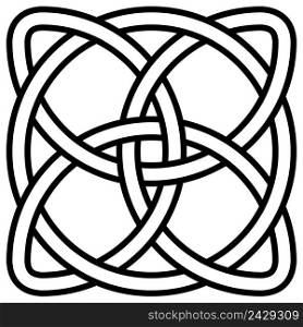 Celtic shamrock knot in a circle symbol of Ireland, vector symbol of infinity, longevity and health