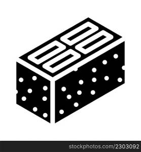 cement block glyph icon vector. cement block sign. isolated contour symbol black illustration. cement block glyph icon vector illustration