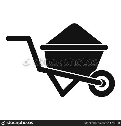 Cement cart icon. Simple illustration of cement cart vector icon for web design isolated on white background. Cement cart icon, simple style