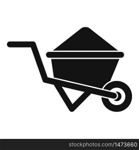 Cement cart icon. Simple illustration of cement cart vector icon for web design isolated on white background. Cement cart icon, simple style