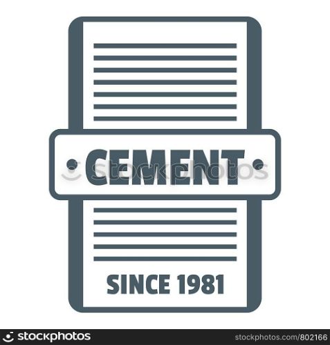 Cement logo. Gray monochrome illustration of cement vector logo for web. Cement logo, gray monochrome style