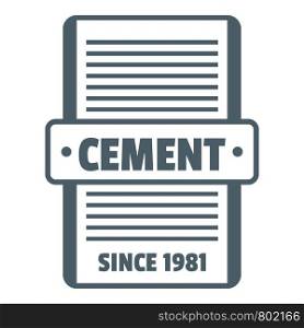 Cement logo. Gray monochrome illustration of cement vector logo for web. Cement logo, gray monochrome style