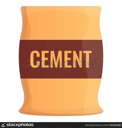 Cement sack icon. Cartoon of cement sack vector icon for web design isolated on white background. Cement sack icon, cartoon style