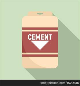 Cement sack icon. Flat illustration of cement sack vector icon for web design. Cement sack icon, flat style