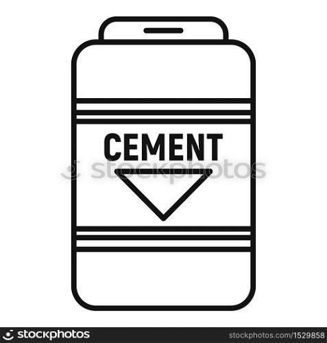 Cement sack icon. Outline cement sack vector icon for web design isolated on white background. Cement sack icon, outline style