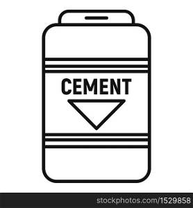 Cement sack icon. Outline cement sack vector icon for web design isolated on white background. Cement sack icon, outline style