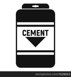 Cement sack icon. Simple illustration of cement sack vector icon for web design isolated on white background. Cement sack icon, simple style