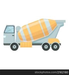Cement truck icon cartoon vector. Concrete mixer. Building car. Cement truck icon cartoon vector. Concrete mixer