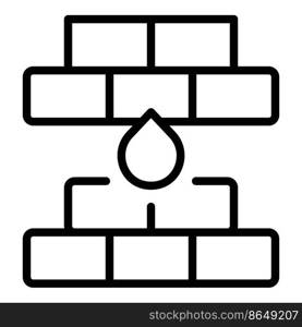 Cement wall brick icon outline vector. Stone layer. Mortar construction. Cement wall brick icon outline vector. Stone layer